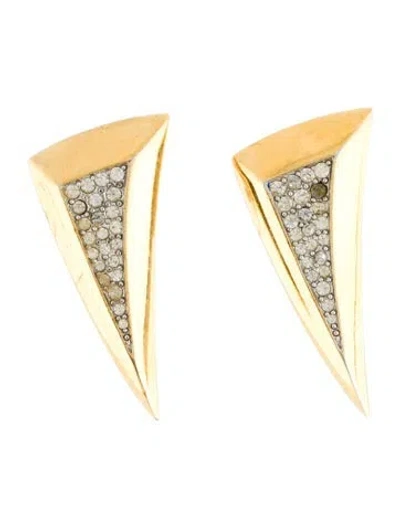 Pre-owned Givenchy Vintage Crystal Clip-on Earrings In Multi