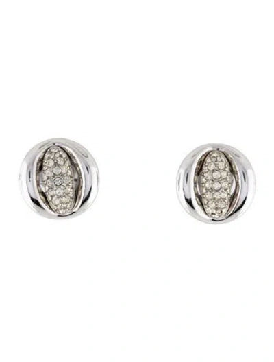 Pre-owned Givenchy Vintage Crystal Clip-on Earrings In Multicolor