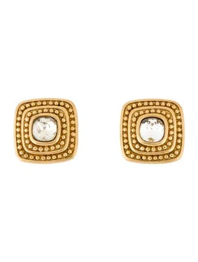 Pre-owned Givenchy Vintage Crystal Clip-on Earrings In Multicolor