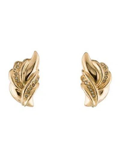 Pre-owned Givenchy Vintage Crystal Clip-on Earrings In Transparent