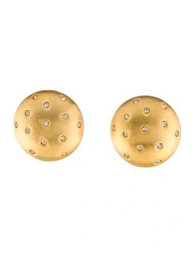 Pre-owned Givenchy Vintage Crystal Clip-on Earrings In Transparent