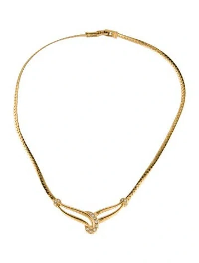 Pre-owned Givenchy Vintage Crystal Collar Necklace, 16" In Multi