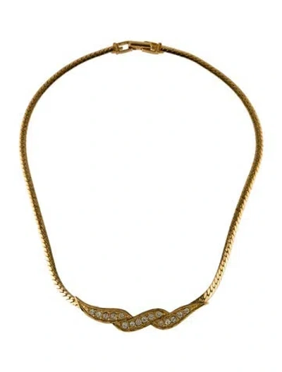 Pre-owned Givenchy Vintage Crystal Collar Necklace, 16.25" In Multi