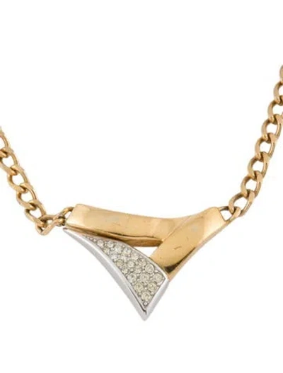 Pre-owned Givenchy Vintage Crystal Collar Necklace, 16.5" In Multi