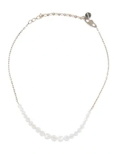Pre-owned Givenchy Vintage Crystal Collar Necklace, 18" In Transparent