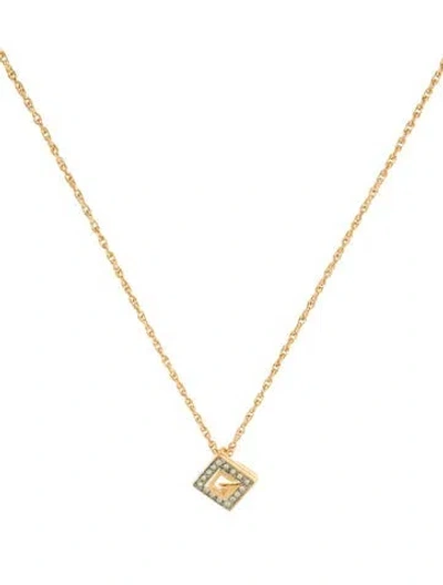 Pre-owned Givenchy Vintage Crystal G Pendant Necklace, 16" In Multi
