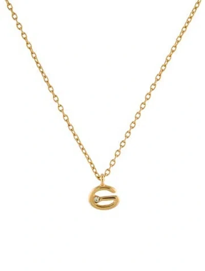 Pre-owned Givenchy Vintage Crystal G Pendant Necklace, 16" In Multi