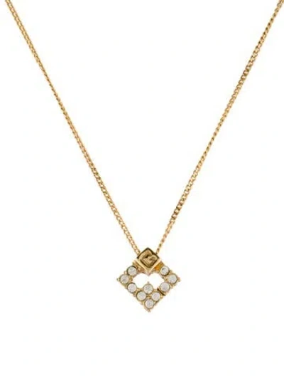 Pre-owned Givenchy Vintage Crystal G Pendant Necklace, 16" In Multi