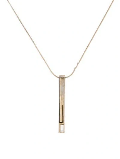 Pre-owned Givenchy Vintage Crystal G Pendant Necklace, 19" In Transparent