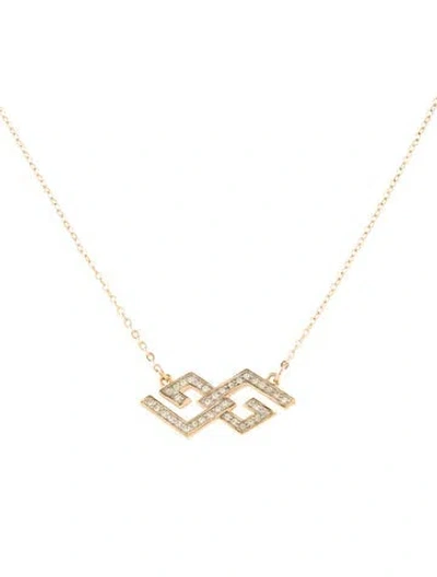 Pre-owned Givenchy Vintage Crystal 'gg' Pendant Choker Necklace, 14.5", 14.5" In Multi