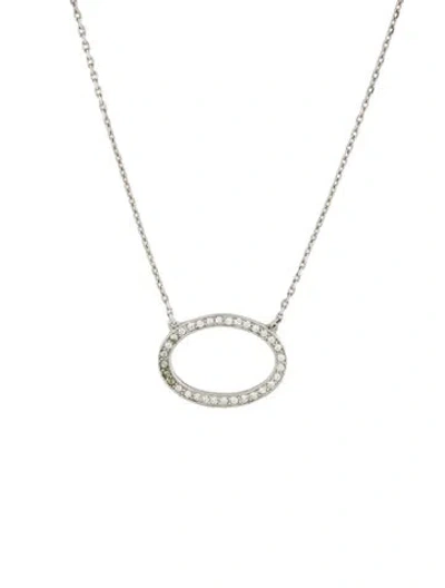 Pre-owned Givenchy Vintage Crystal Oval Pendant Necklace, 20.5" In Transparent