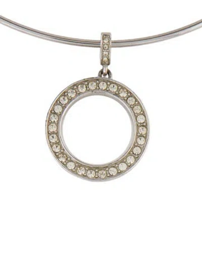 Pre-owned Givenchy Vintage Crystal Pendant Collar Necklace, 5" In Multi