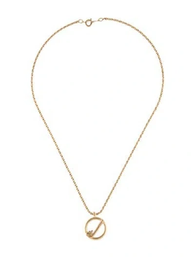 Pre-owned Givenchy Vintage Crystal Pendant Necklace, 15.5" In Transparent