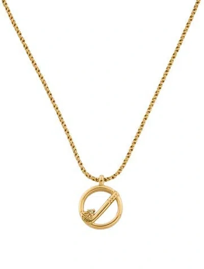 Pre-owned Givenchy Vintage Crystal Pendant Necklace, 15.75" In Multi
