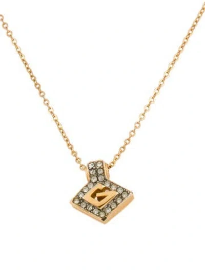 Pre-owned Givenchy Vintage Crystal Pendant Necklace, 15.75" In Transparent