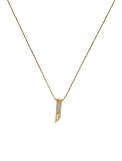 Pre-owned Givenchy Vintage Crystal Pendant Necklace, 16.5" In Multi