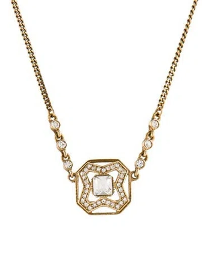 Pre-owned Givenchy Vintage Crystal Pendant Necklace, 18" In Multi