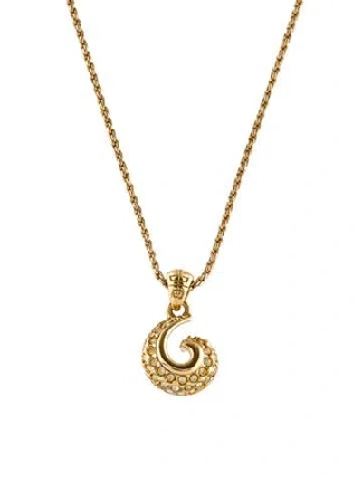 Pre-owned Givenchy Vintage Crystal Pendant Necklace, 20" In Transparent