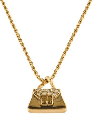 Pre-owned Givenchy Vintage Crystal Purse Pendant Necklace, 21.75" In Multi