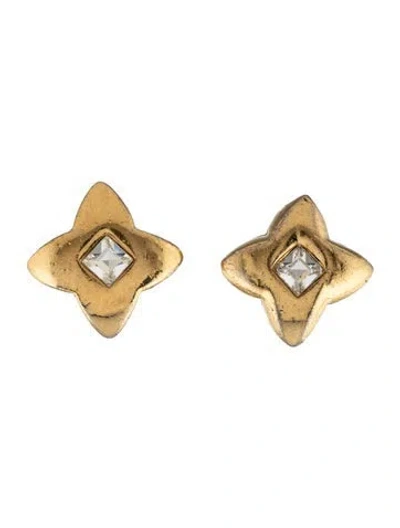 Pre-owned Givenchy Vintage Crystal Star Clip-on Earrings In Multicolor