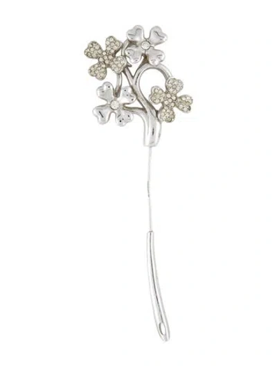 Pre-owned Givenchy Vintage Crystal Stick Pin Brooch In Multi