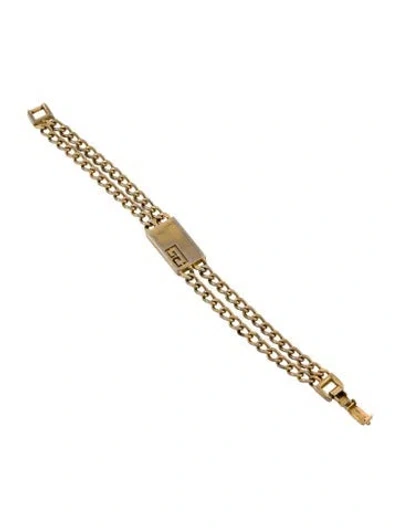 Pre-owned Givenchy Vintage Double Chain Link Bracelet, 6.75" In Multi