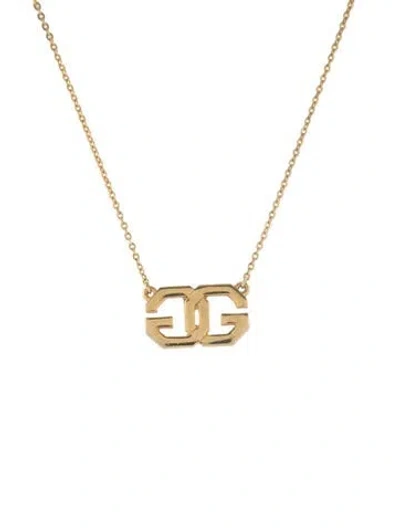 Pre-owned Givenchy Vintage Double G Logo Pendant Necklace, 16.5" In Multi