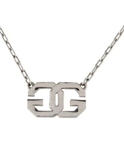 Pre-owned Givenchy Vintage Double G Pendant Necklace, 14" In Multi