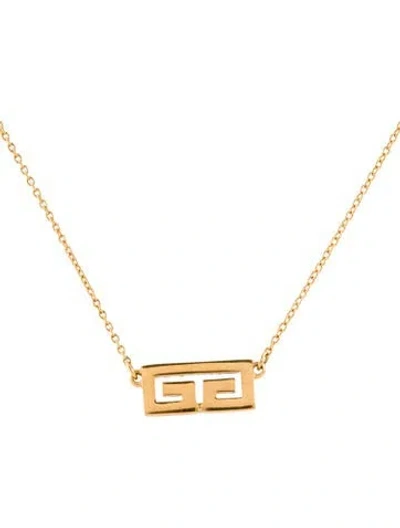 Pre-owned Givenchy Vintage Double G Pendant Necklace, 14.5" In Multi