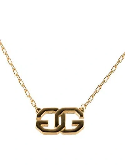 Pre-owned Givenchy Vintage Double G Pendant Necklace, 15" In Multi