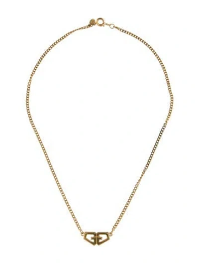 Pre-owned Givenchy Vintage Double G Pendant Necklace, 15.5" In Multi