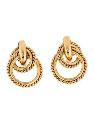Pre-owned Givenchy Vintage Double Hoop Clip-on Earrings In Multi