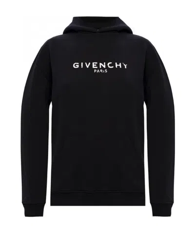 Givenchy Vintage-effect Logo Oversized Hoodie In Black
