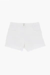 Givenchy Vintage Effect Stretch Denim Shorts With Embroidered Logo