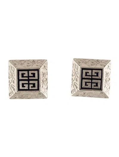 Pre-owned Givenchy Vintage Enamel Clip-on Earrings In Multi