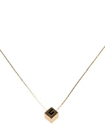 Pre-owned Givenchy Vintage Enamel Cube Pendant Necklace, 14.5" In Multi