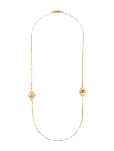 Pre-owned Givenchy Vintage Enamel 'g' Logo Charm Necklace, 15.25" In Multi