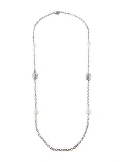 Pre-owned Givenchy Vintage Enamel G Station Necklace, 34" In Multi