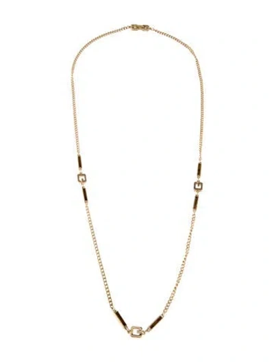 Pre-owned Givenchy Vintage Enamel Station Necklace, 30" In Multi