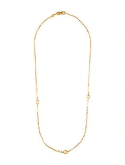Pre-owned Givenchy Vintage Enamel Station Necklace, 30" In Neutral