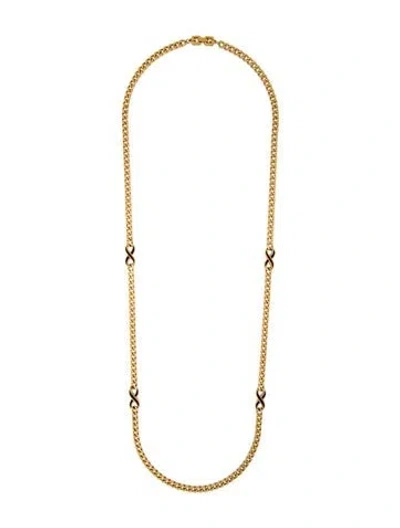Pre-owned Givenchy Vintage Enamel Station Necklace, 36.5" In Multi