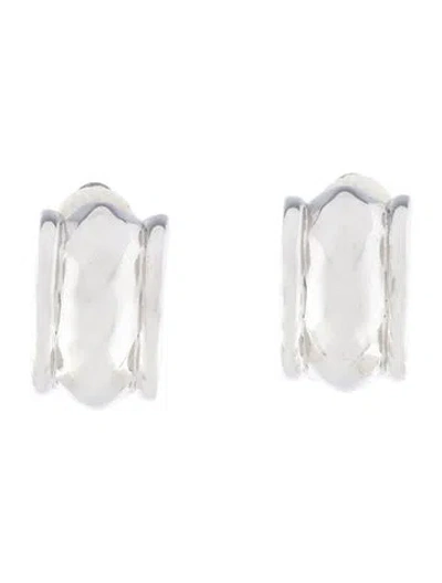 Pre-owned Givenchy Vintage Faceted Hoop Clip-on Earrings In Multi