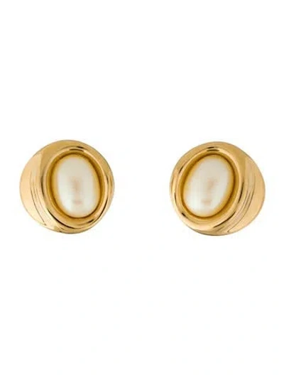 Pre-owned Givenchy Vintage Faux Pearl Clip-on Earrings In Multi