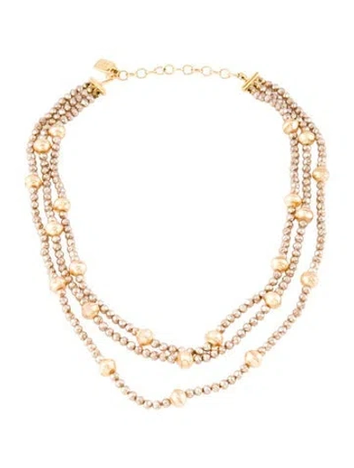 Pre-owned Givenchy Vintage Faux Pearl Multistrand Necklace, 17.5"