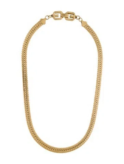 Pre-owned Givenchy Vintage Flat Link Necklace, 19.75" In Multi