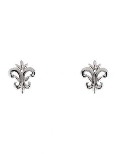 Pre-owned Givenchy Vintage Fleur De Lis Clip-on Earrings In Multi