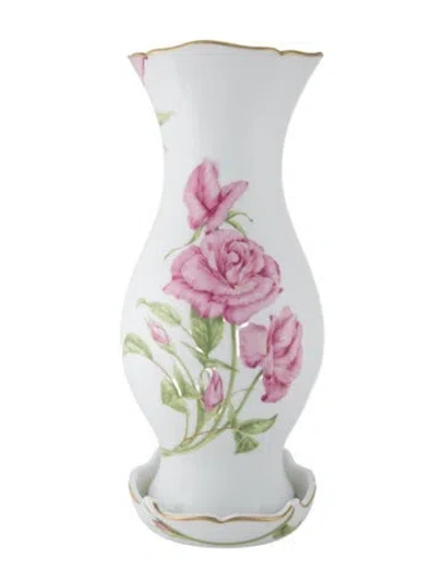 Pre-owned Givenchy Vintage Franklin Mint Rose Vase In White