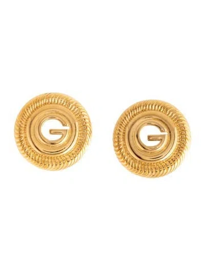 Pre-owned Givenchy Vintage 'g' Clip On Earrings In Multicolor
