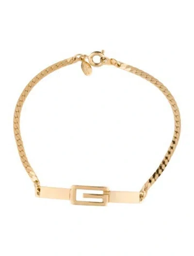 Pre-owned Givenchy Vintage G Link Bracelet, 6.75" In Multicolor