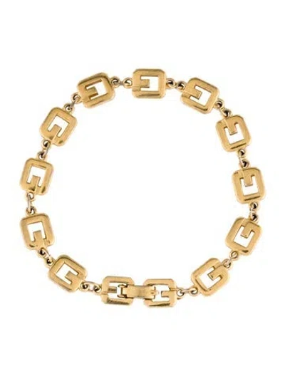 Pre-owned Givenchy Vintage G Link Bracelet, 7" In Multi